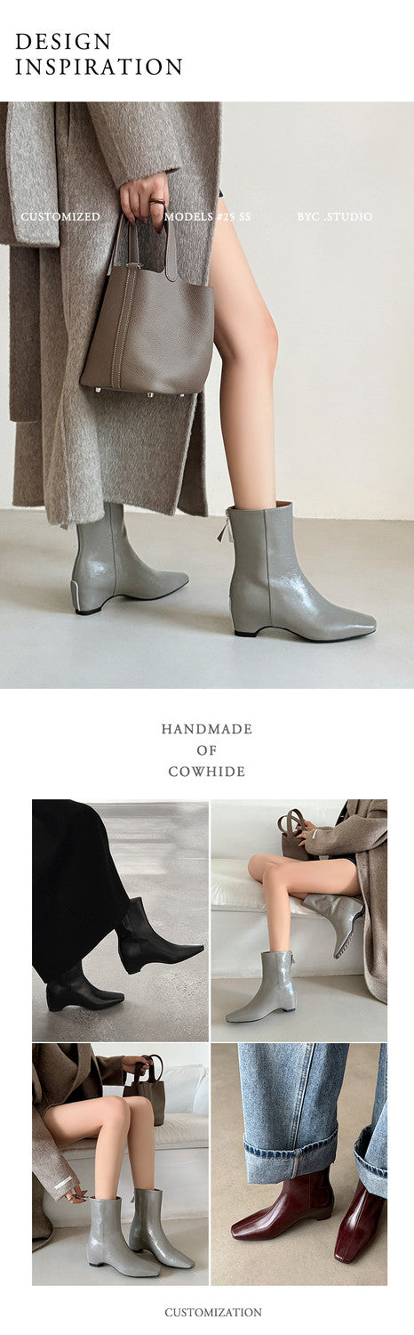 Karin Luna Basic Versatile  Square toe Hot-selling Short Boots