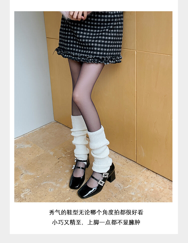 Karin Luna In Stock In stock   The heroine Ao~Square Toe High Heel One Strap Popular Rhinestone Mary Jane Shoes