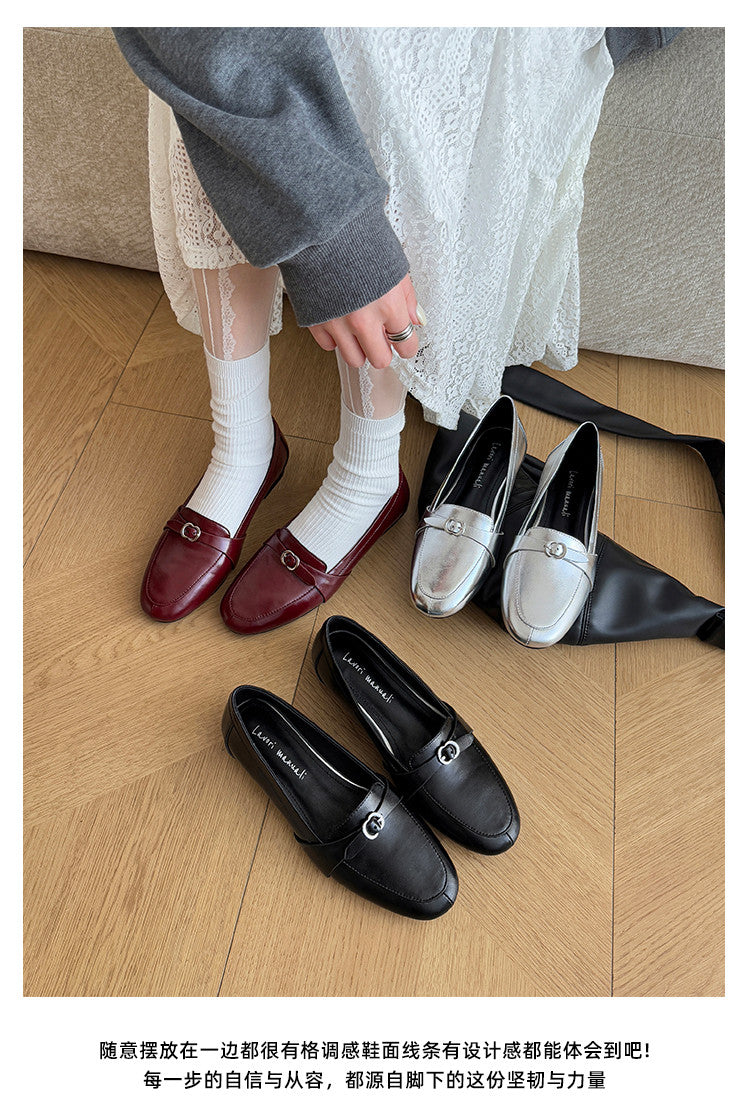 Karin Luna In Stock Spot Goods Basic Versatile British Style Single Shoes