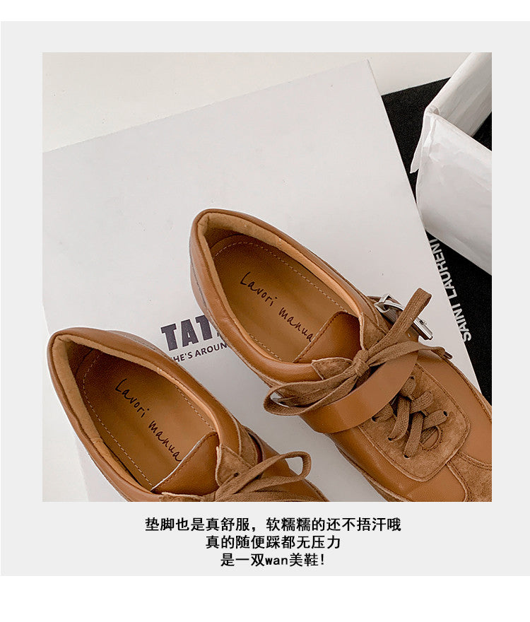 Karin Luna In Stock Spot Goods  Designed retro square-toe ballet shoes with laces