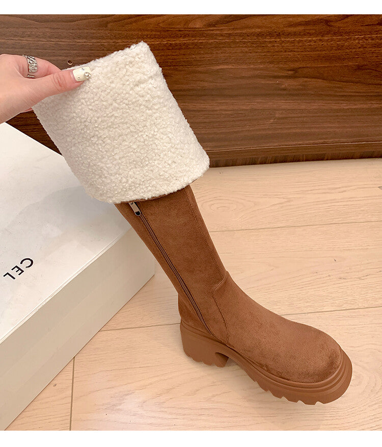 Karin Luna has prepared stock  Main Push Main Push  Hot-selling Large Sole Self-flowing Foldable Round Toe Over-the-Knee Boots