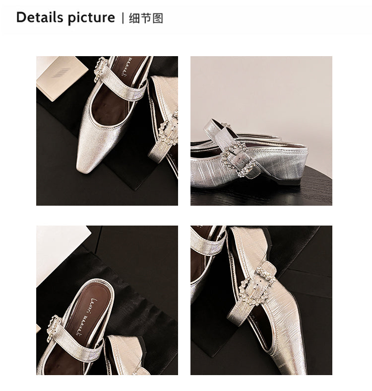 Karin Luna In Stock Spot Goods Full Layer Rhinestone Exquisite Closed-Toe Slippers