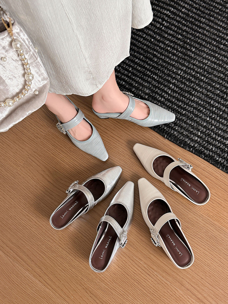 Karin Luna In Stock Spot Goods Full Layer Rhinestone Exquisite Closed-Toe Slippers