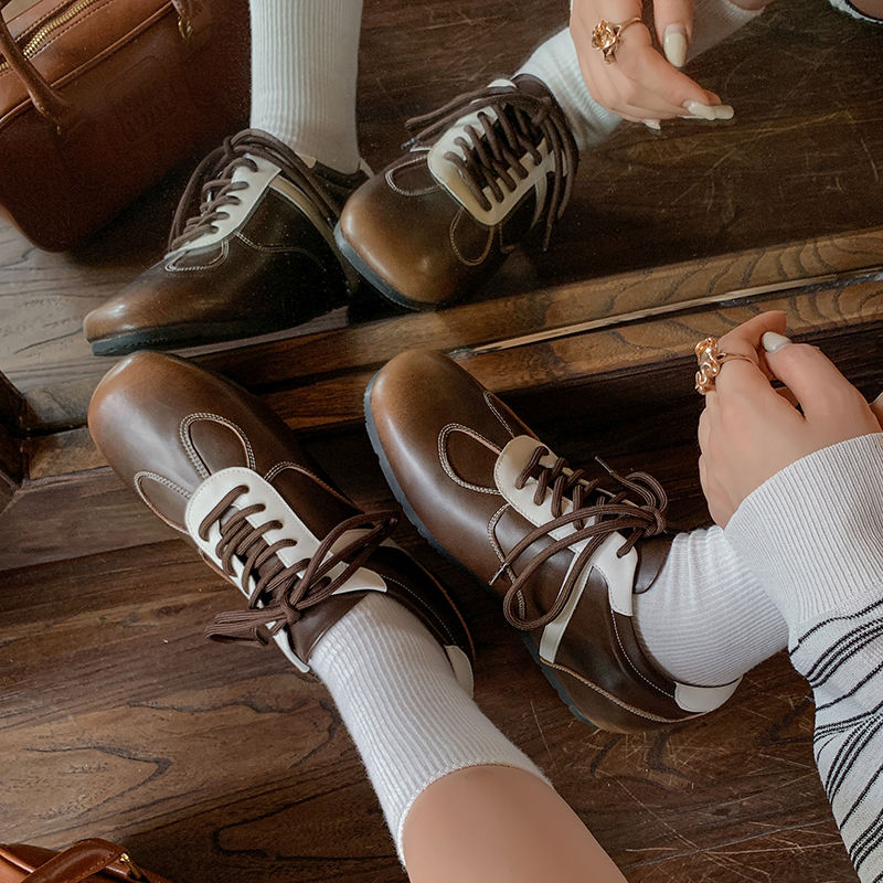 Karin Luna Casual Shoes Series~ Spot Goods Spot Goods Hot-selling Lace-up Hidden Heel Deep Mouth Single Shoes