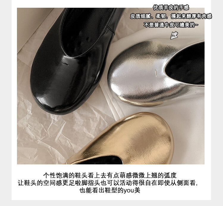 Karin Luna In Stock Large Stock Main Promotion  Two-Way Wear Height-Increasing Retro Gold Buckle Mary Jane Shoes