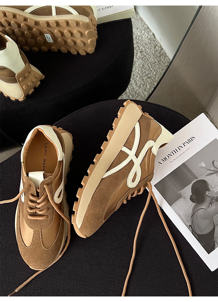 Karin Luna Casual Shoes Series~  In Stock Hot-Selling Versatile Lace-Up Thick-Soled Deep Mouth Single Shoes