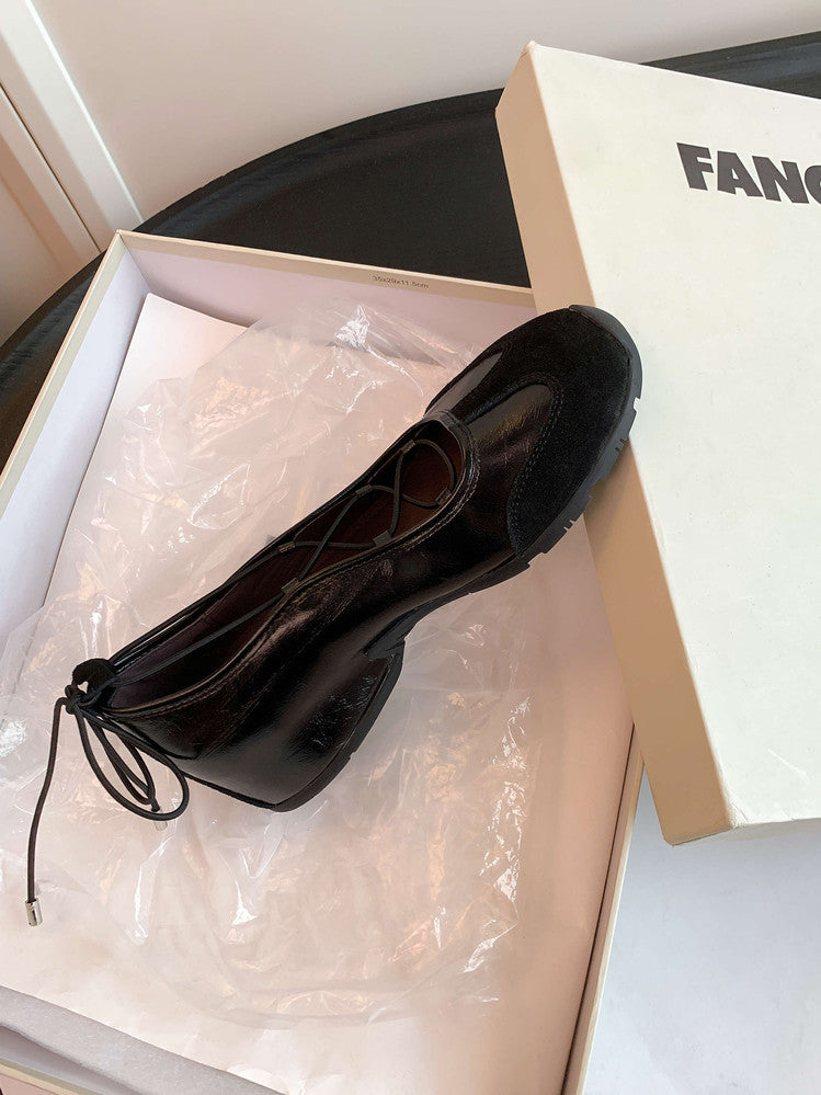 Karin Luna Basic Versatile British Style Casual Lace-up Flats