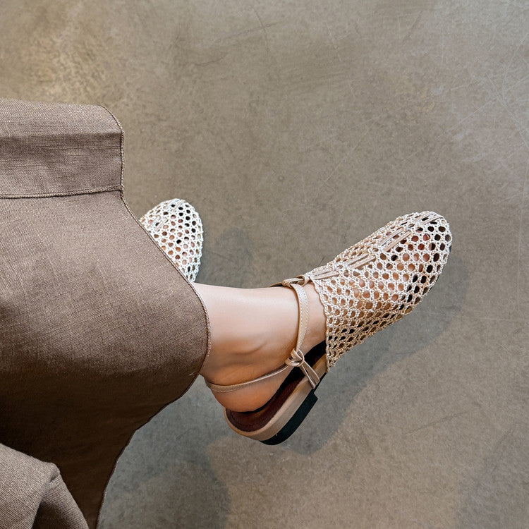 Karin Luna In Stock Spot Goods  Resort Style Series~Casual woven closed-toe flat sandals