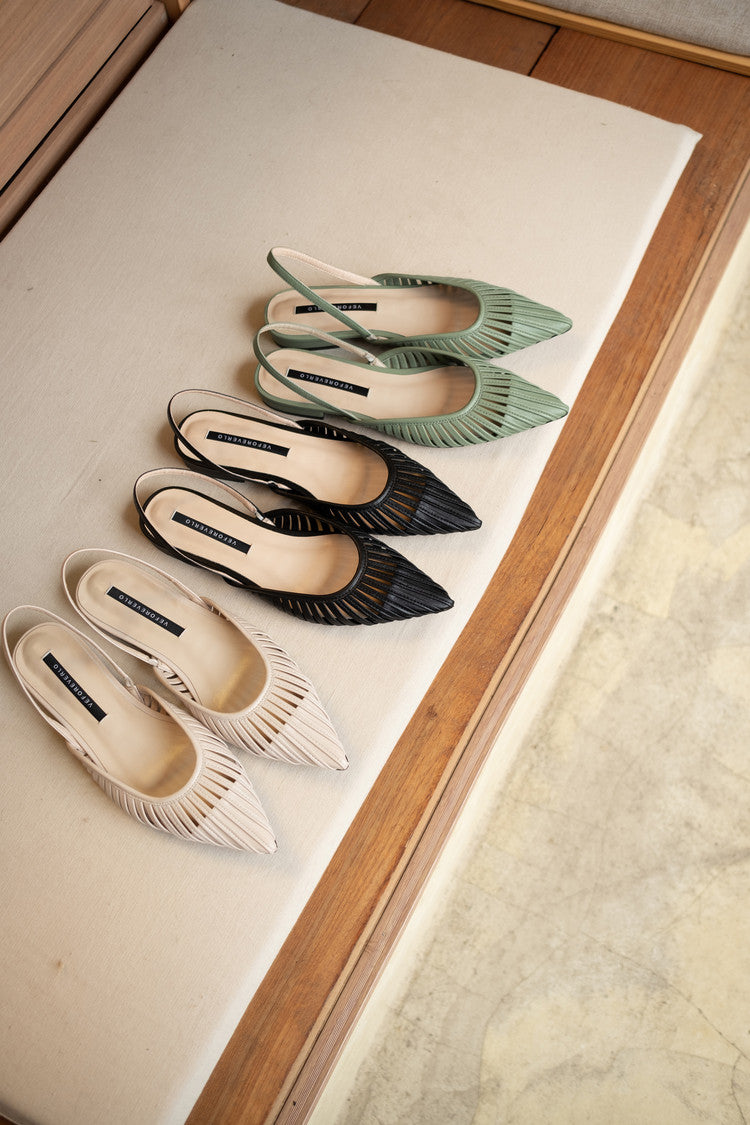 Karin Luna Bestseller Spot Goods French Retro Style Thin Strap Flat Heel Closed Toe Slippers