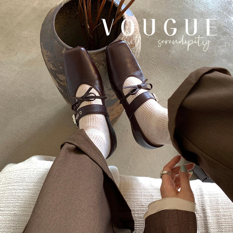Karin Luna In Stock Spot Goods  Square Toe Internal Height Increase Detachable Bowknot