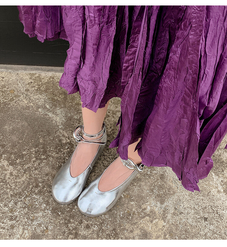Karin Luna In Stock Large Stock Main Promotion  Two-Way Wear Height-Increasing Retro Gold Buckle Mary Jane Shoes