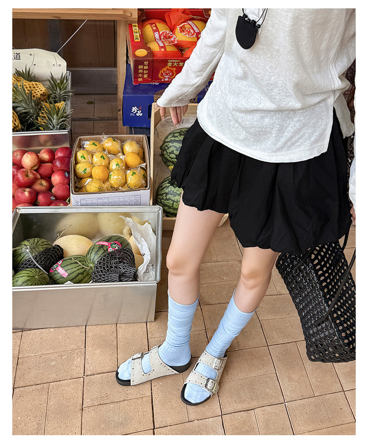 Karin Luna In Stock Spot Goods Casual Thick-Soled Belt Buckle Slippers