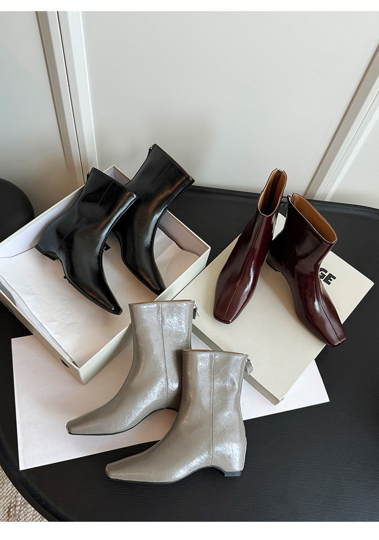 Karin Luna Basic Versatile  Square toe Hot-selling Short Boots