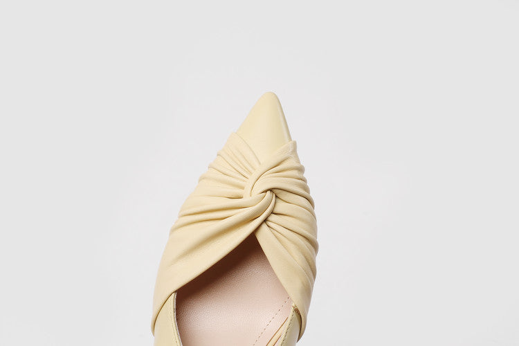 Karin Luna In Stock In Stock  Exquisite Pointed Toe Backless Closed-Toe Stiletto Sandals