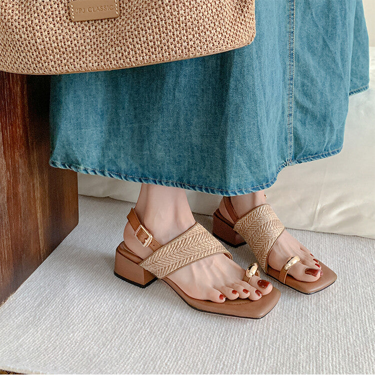 Karin Luna Hot Item Hot Item Spot Goods Featured Bestsellers Holiday Style Woven Sofa Sandals