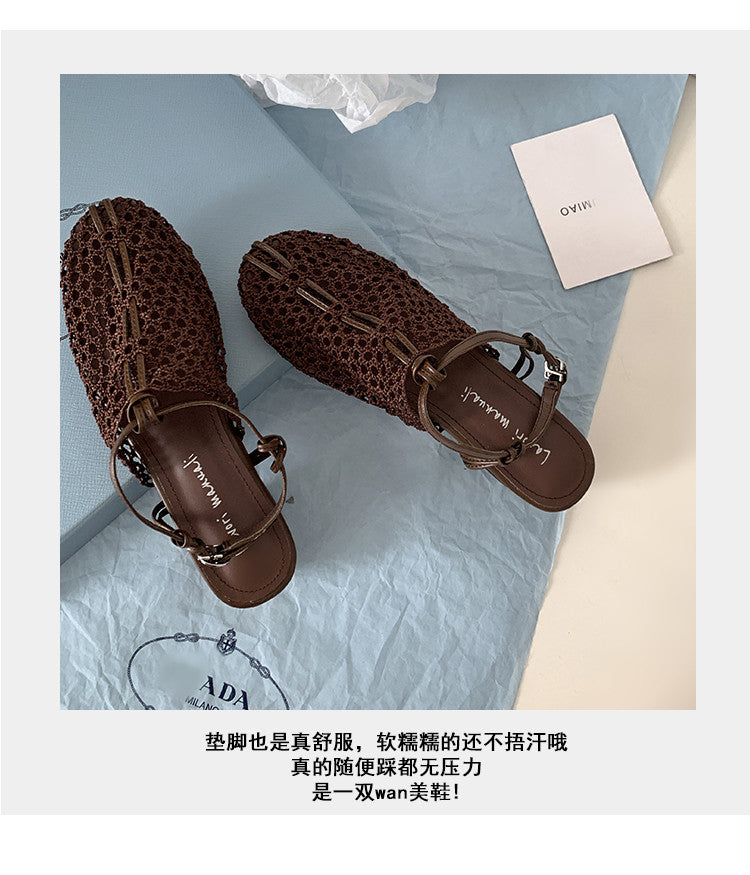 Karin Luna In Stock Spot Goods  Resort Style Series~Casual woven closed-toe flat sandals