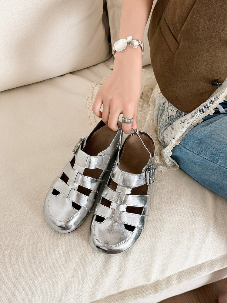 Karin Luna Full Layer Inside and Out~Basic Versatile Perforated Round Toe Birkenstock Shoes