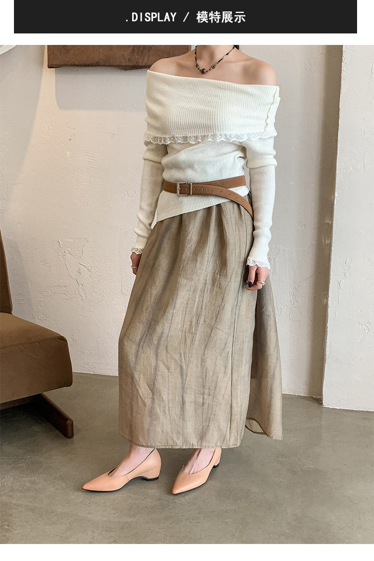 Karin Luna Full Layer Inside and Out~Basic Versatile Retro French Pointed Toe Irregular Heel Single Shoes