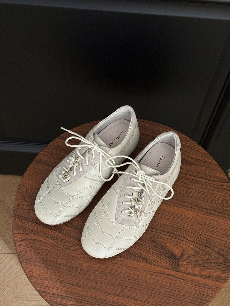 Karin Luna Casual Shoes Series~  In stock Xiaohongshu Hot-Selling Lace-Up Thick-Soled Deep Mouth Single Shoes