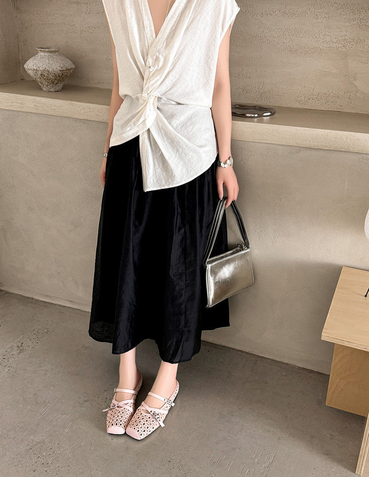 Karin Luna In Stock Spot Goods  Hot-Selling Square-Toe Woven Pig Nose Closed-Toe Slippers