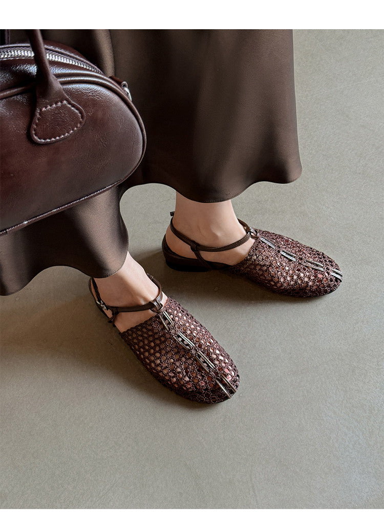 Karin Luna In Stock Spot Goods  Resort Style Series~Casual woven closed-toe flat sandals