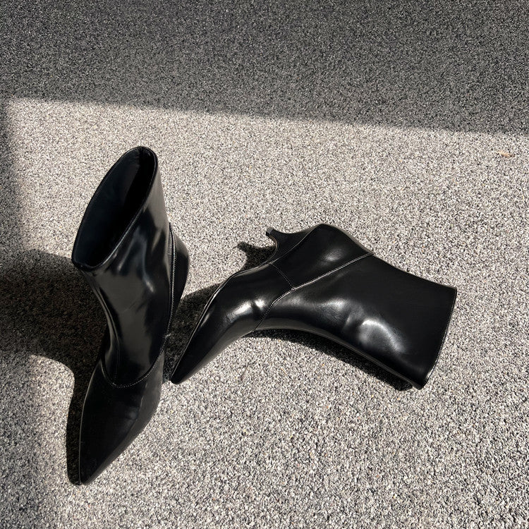 Karin Luna In Stock  Spot Goods Elegant kitten heel pointed toe trendy ankle boots