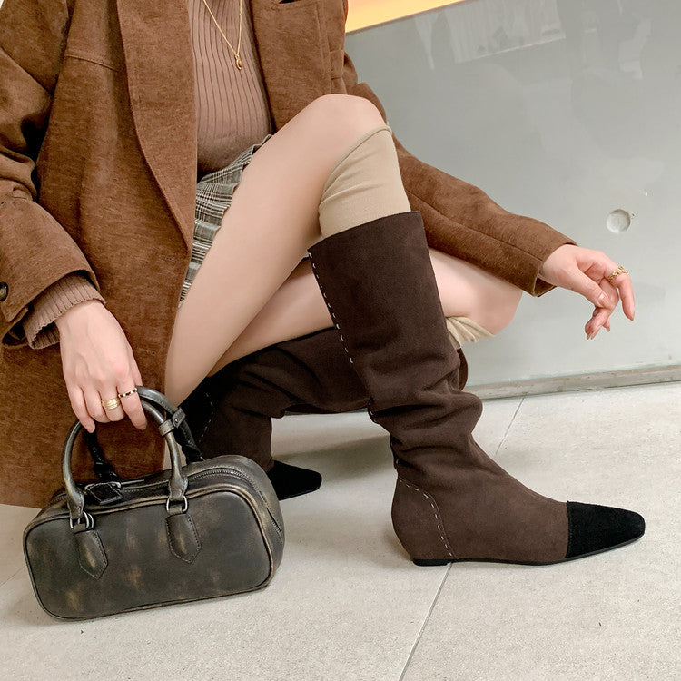 Karin Luna Color Block Inner Height Increase Mid-Calf Boots