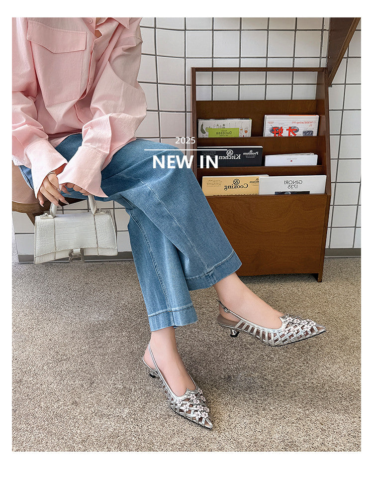 Karin Luna In Stock Spot Goods  Purely Handmade Flowers High-end Hollow Out Sandals