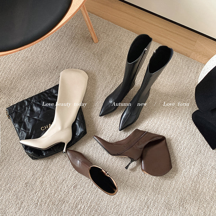 Karin Luna Elegant Style v Pointed Toe Stiletto Long Boots