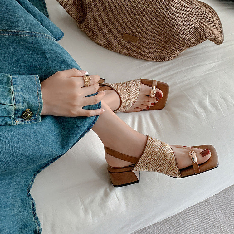 Karin Luna In Stock In Stock  Hot-selling Vacation Style  Basic Versatile Woven Style Sandals