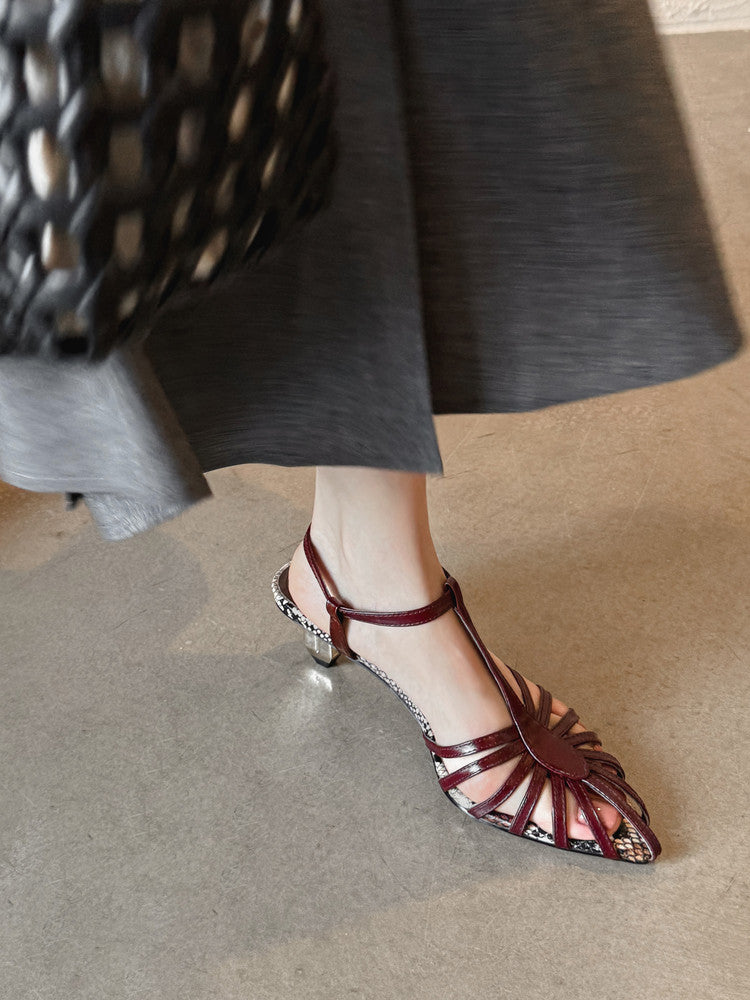 Karin Luna In Stock Spot Goods Open-toe French Style Metal Heel Sandals