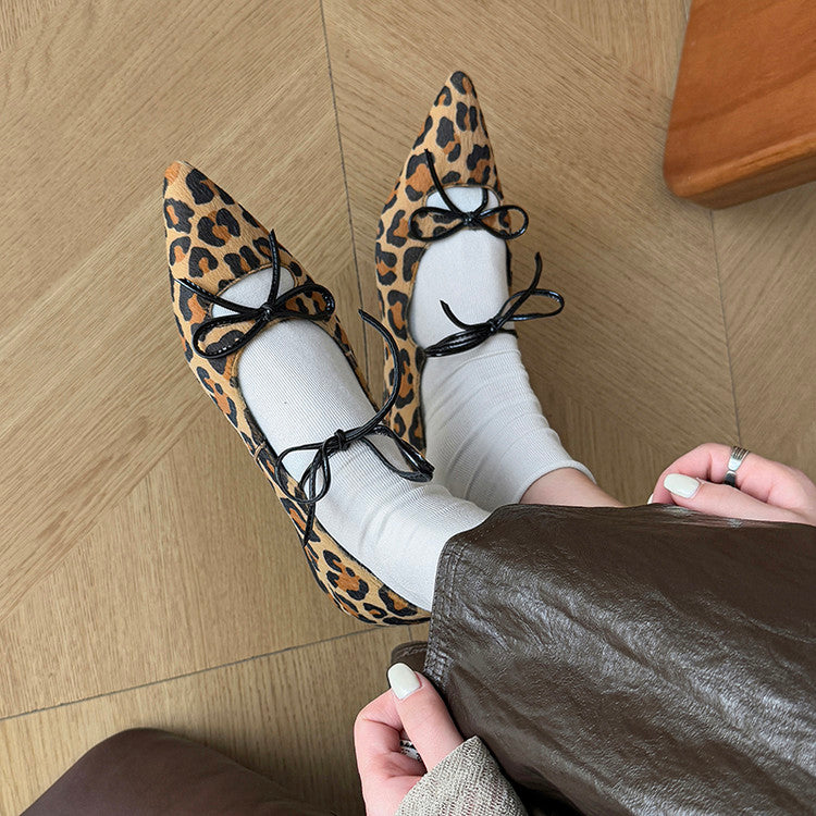 Karin Luna In Stock Spot Goods  Hot-selling Element Bowknot Square Toe Pointed Toe Single Shoes