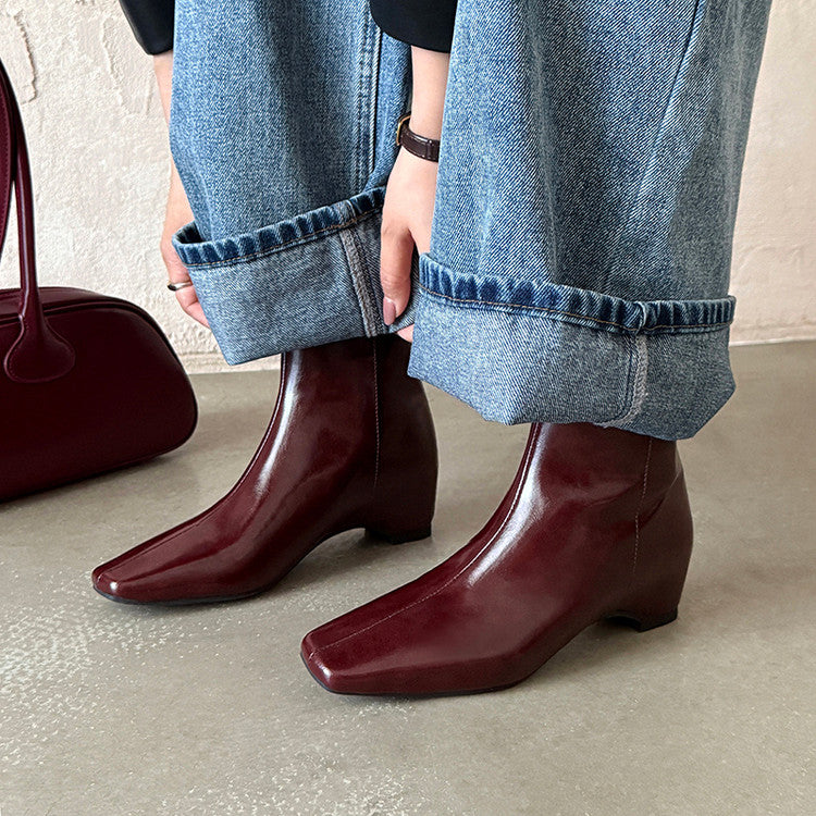 Karin Luna Basic Versatile  Square toe Hot-selling Short Boots