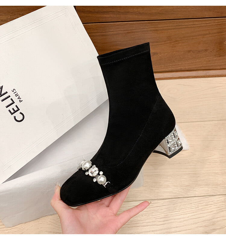 Karin Luna Hot-Selling In Stock  Dynamic Rhinestone One-Strap Vintage Style  Slimming Leggings