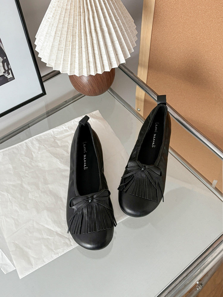 Karin Luna In Stock Spot Goods   Tassel Round Toe Hidden Wedge Mary Jane Shoes