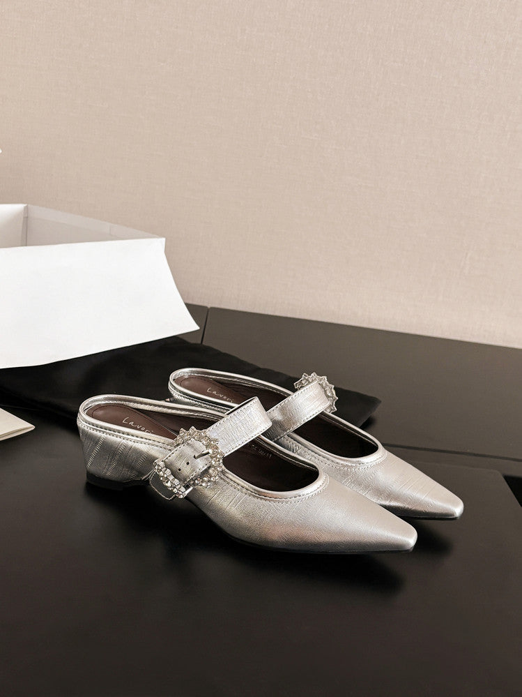 Karin Luna In Stock Spot Goods Full Layer Rhinestone Exquisite Closed-Toe Slippers