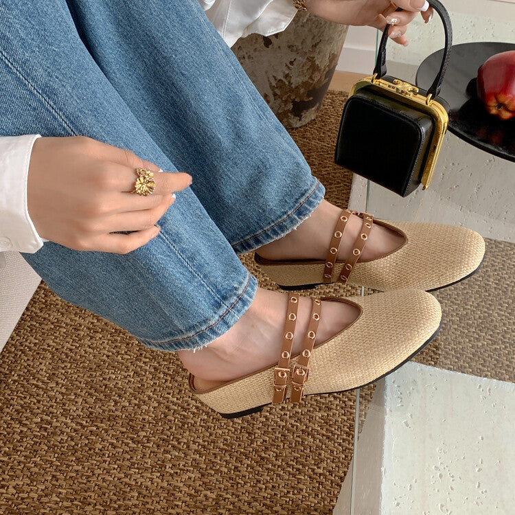 Karin Luna  Closed-Toe Woven Style Height-Increasing Slippers