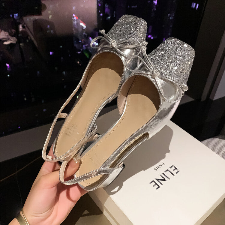 Karin Luna In Stock Spot Goods  Square Head Butterfly Knot Square Toe Unique Gretel Sandals