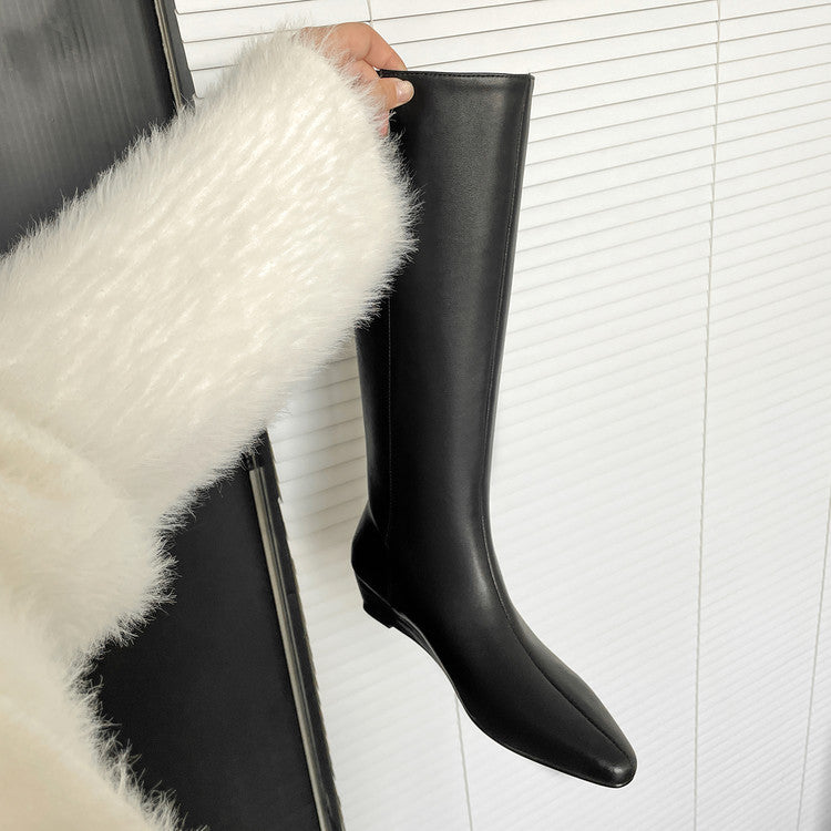 Karin Luna In Stock  In-stock Square Toe Straight Slip-on Long Boots
