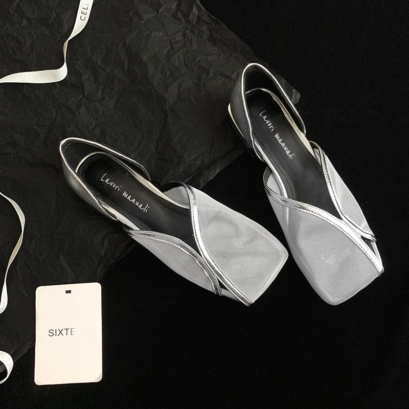 Karin Luna In Stock Spot Goods  Square Toe Mesh Sandals