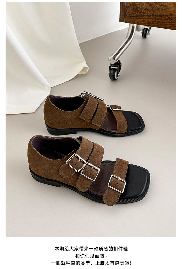 Karin Luna In Stock Spot Goods   Casual Belt Buckle Thick-soled Versatile Sandals