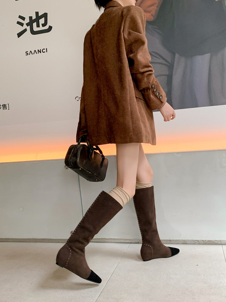 Karin Luna Color Block Inner Height Increase Mid-Calf Boots
