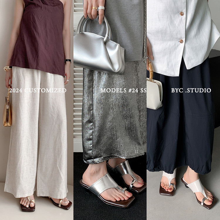 Karin Luna In Stock  Spot Goods   Casual Style Square Toe Slip-On Super Comfortable Slippers