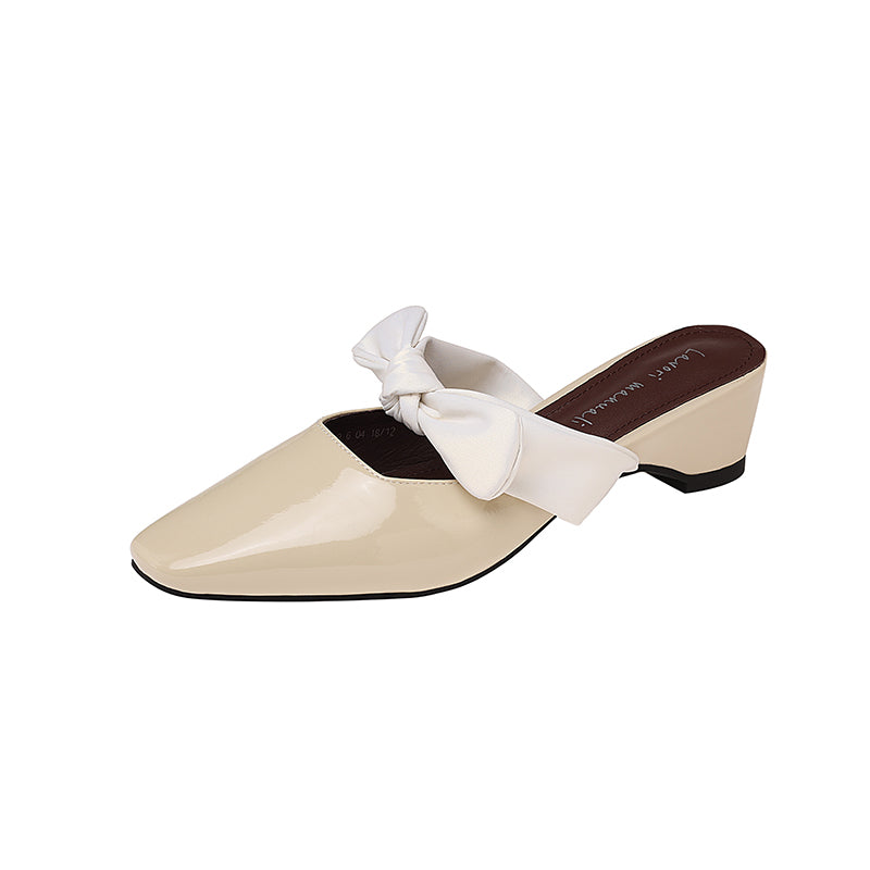 Karin Luna In Stock In Stock  Fluffy feel Bowknot Closed-Toe Slippers
