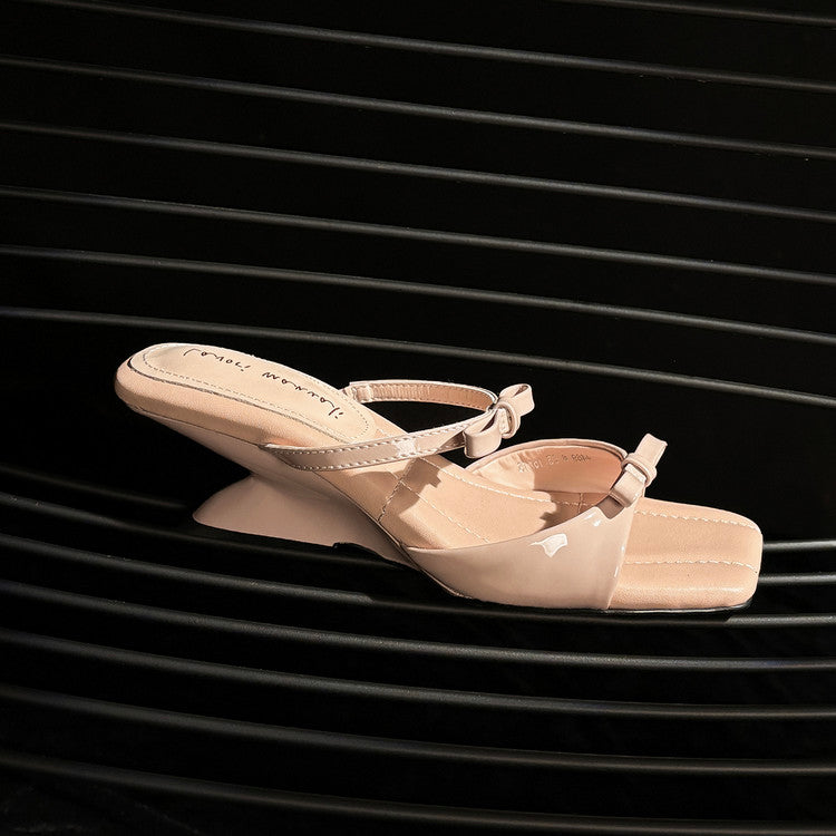 Karin Luna Hot Item Hot Item Self-Flow Square-Toe Irregular Heel Slippers