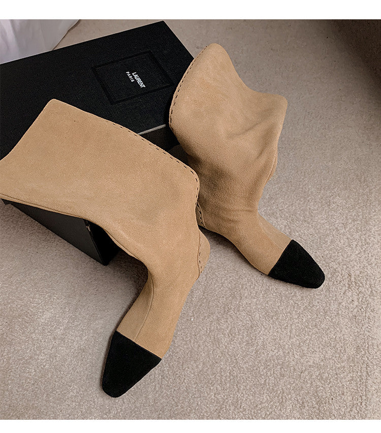 Karin Luna Color Block Inner Height Increase Mid-Calf Boots