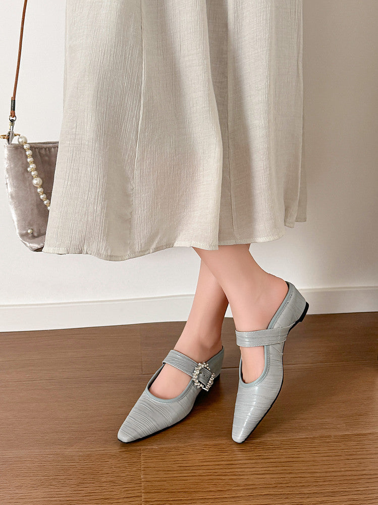 Karin Luna In Stock Spot Goods Full Layer Rhinestone Exquisite Closed-Toe Slippers