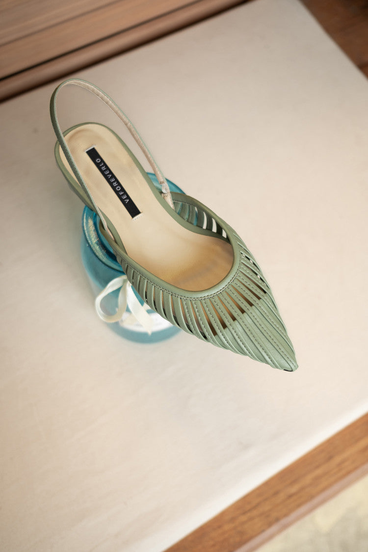 Karin Luna Bestseller Spot Goods French Retro Style Thin Strap Flat Heel Closed Toe Slippers