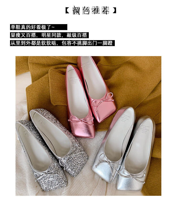 Karin Luna In Stock Spot Goods  Hurry up and grab this hot item!！Square-Toed Flat Granny Shoes
