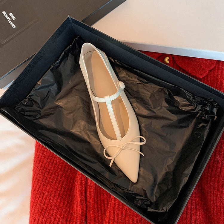 Karin Luna is a perfect Korean drama heroine~French Retro Style Full leather inside and out Pointed Bowknot